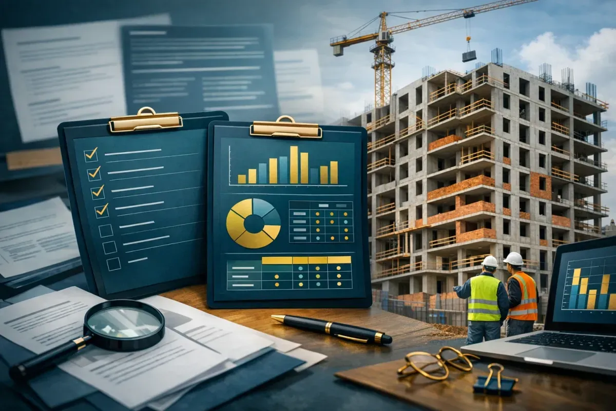 Análise técnica de documentos de incorporação imobiliária representando o quadro NBR 12.721